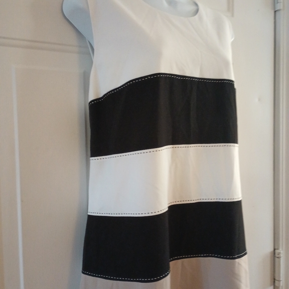 Calvin Klein Sleeveless Color Block Sheath Mini Dress. Size: 16 - Picture 6 of 14